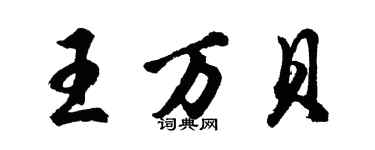 胡問遂王萬貝行書個性簽名怎么寫