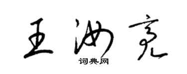 梁錦英王汝亮草書個性簽名怎么寫