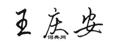 駱恆光王慶安行書個性簽名怎么寫