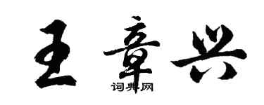 胡問遂王章興行書個性簽名怎么寫