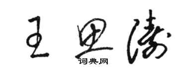 駱恆光王思濤草書個性簽名怎么寫