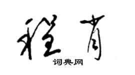 梁錦英程肖草書個性簽名怎么寫