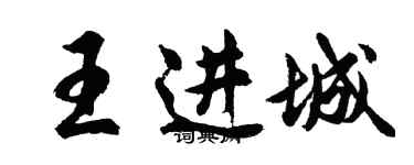 胡問遂王進城行書個性簽名怎么寫