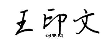 王正良王印文行書個性簽名怎么寫