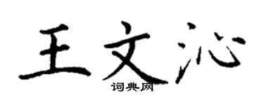丁謙王文沁楷書個性簽名怎么寫