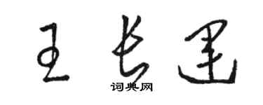 駱恆光王長運草書個性簽名怎么寫