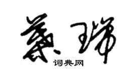 朱錫榮葉瑞草書個性簽名怎么寫