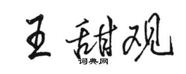駱恆光王甜觀行書個性簽名怎么寫