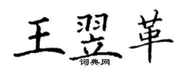 丁謙王翌革楷書個性簽名怎么寫