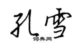 王正良孔雪行書個性簽名怎么寫