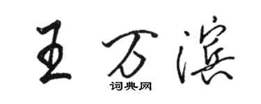 駱恆光王萬濱行書個性簽名怎么寫