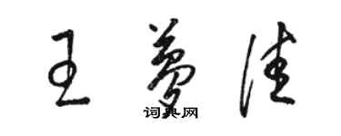 駱恆光王夢佳草書個性簽名怎么寫