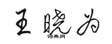 駱恆光王曉為行書個性簽名怎么寫