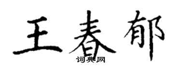 丁謙王春郁楷書個性簽名怎么寫