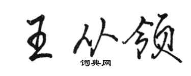 駱恆光王從領行書個性簽名怎么寫