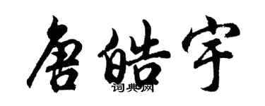 胡問遂唐皓宇行書個性簽名怎么寫