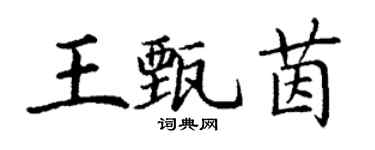 丁謙王甄茵楷書個性簽名怎么寫