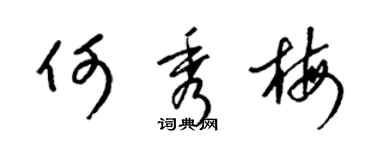 梁錦英何秀梅草書個性簽名怎么寫