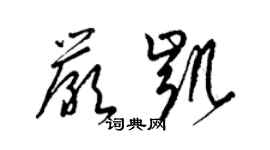 梁錦英嚴凱草書個性簽名怎么寫