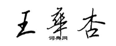 王正良王華杏行書個性簽名怎么寫