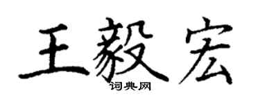 丁謙王毅宏楷書個性簽名怎么寫