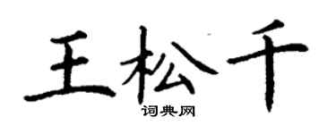 丁謙王松千楷書個性簽名怎么寫