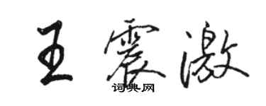 駱恆光王震激行書個性簽名怎么寫