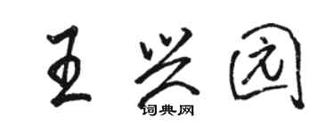 駱恆光王興園行書個性簽名怎么寫