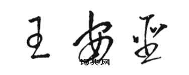 駱恆光王安聖草書個性簽名怎么寫