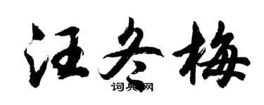 胡問遂汪冬梅行書個性簽名怎么寫