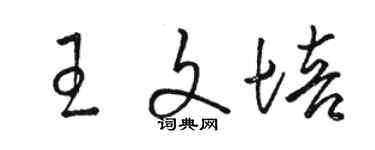 駱恆光王文培草書個性簽名怎么寫