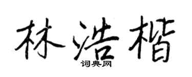 王正良林浩楷行書個性簽名怎么寫