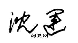 朱錫榮沈運草書個性簽名怎么寫