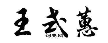 胡問遂王式蕙行書個性簽名怎么寫