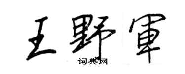 王正良王野軍行書個性簽名怎么寫