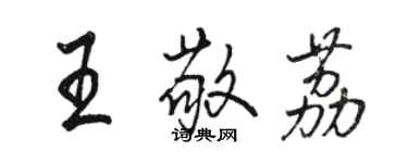 駱恆光王敬荔行書個性簽名怎么寫