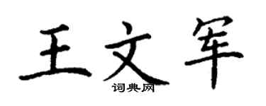 丁謙王文軍楷書個性簽名怎么寫