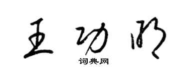 梁錦英王功明草書個性簽名怎么寫