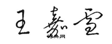 駱恆光王嘉雪草書個性簽名怎么寫