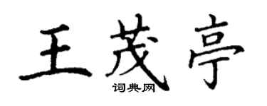 丁謙王茂亭楷書個性簽名怎么寫