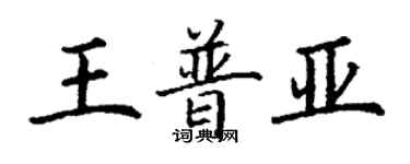 丁謙王普亞楷書個性簽名怎么寫