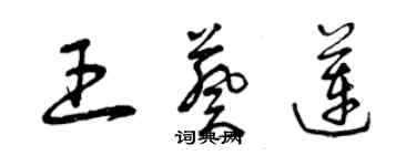 曾慶福王葵蓮草書個性簽名怎么寫