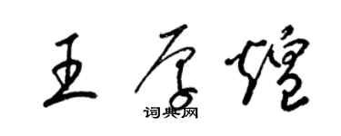 梁錦英王厚煌草書個性簽名怎么寫