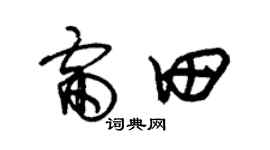 朱錫榮雷田草書個性簽名怎么寫