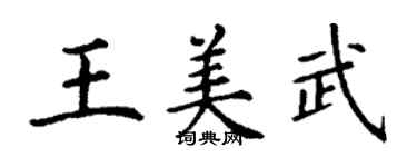 丁謙王美武楷書個性簽名怎么寫