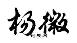 胡問遂楊微行書個性簽名怎么寫