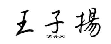 王正良王子揚行書個性簽名怎么寫