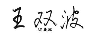 駱恆光王雙波行書個性簽名怎么寫