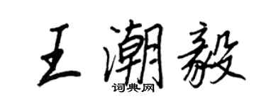 王正良王潮毅行書個性簽名怎么寫