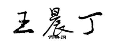 曾慶福王晨丁行書個性簽名怎么寫